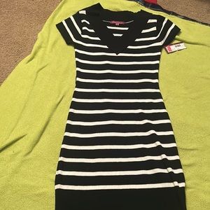 Rib tunic, black and white